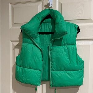 Vibrant Green Kids Puffer Vest